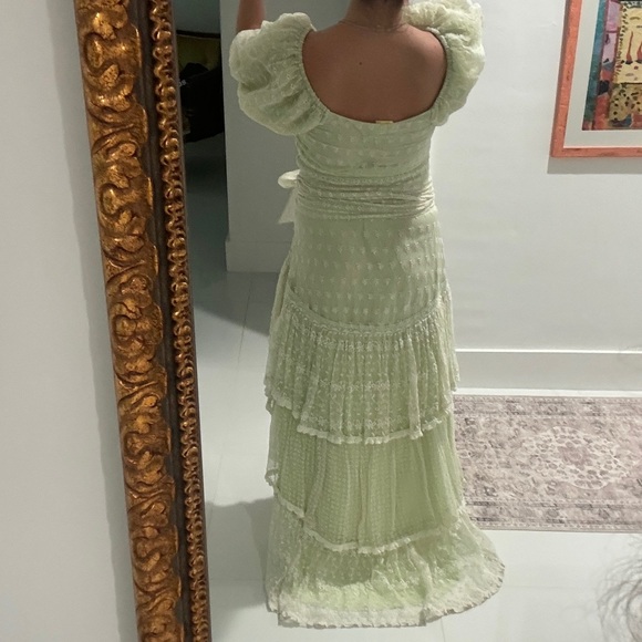 LoveshackFancy Cayden Silk Dress GREEN - Picture 6 of 17